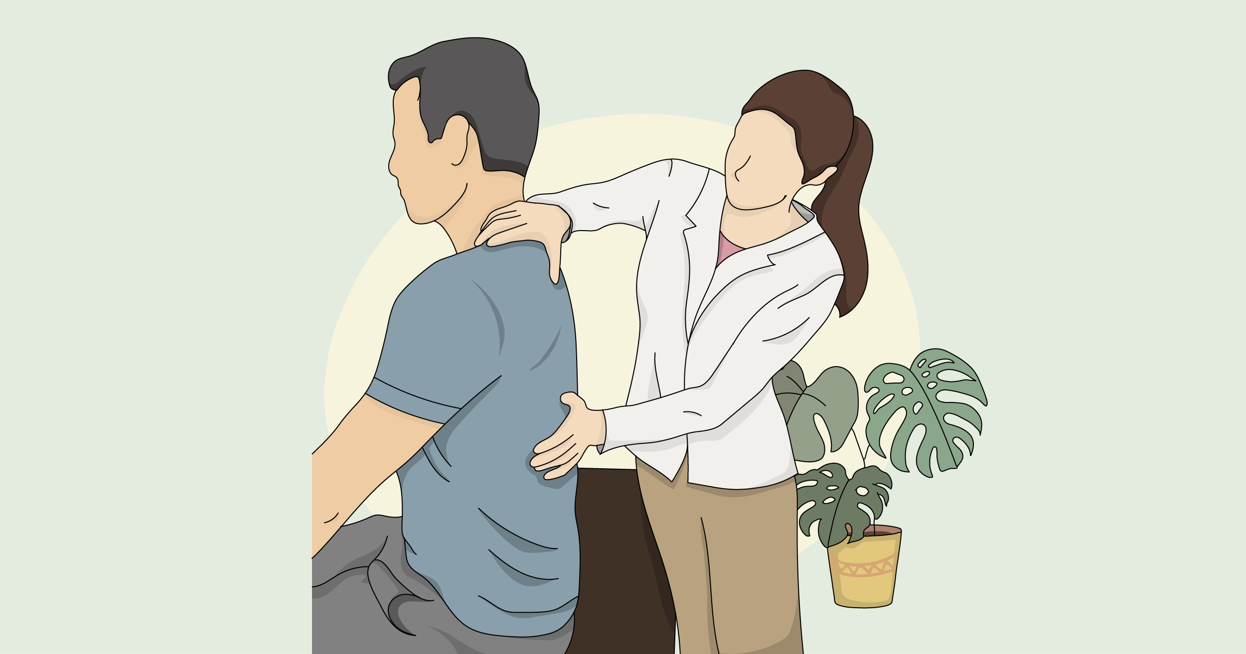 一名女子肩頸痠痛不適